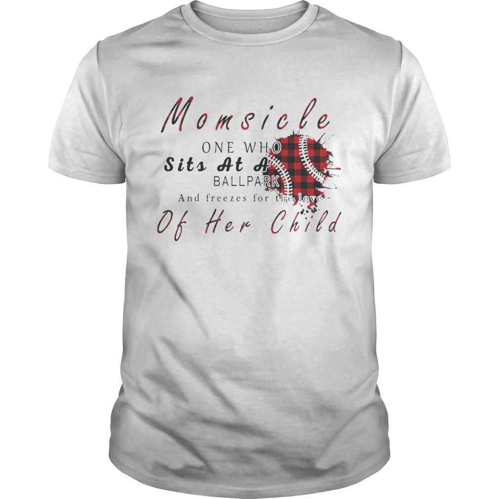Momsicle One Who Sits As A Ballpark And Freezes For The Love Of Her Child Softball Plaid Version – Tshirts
