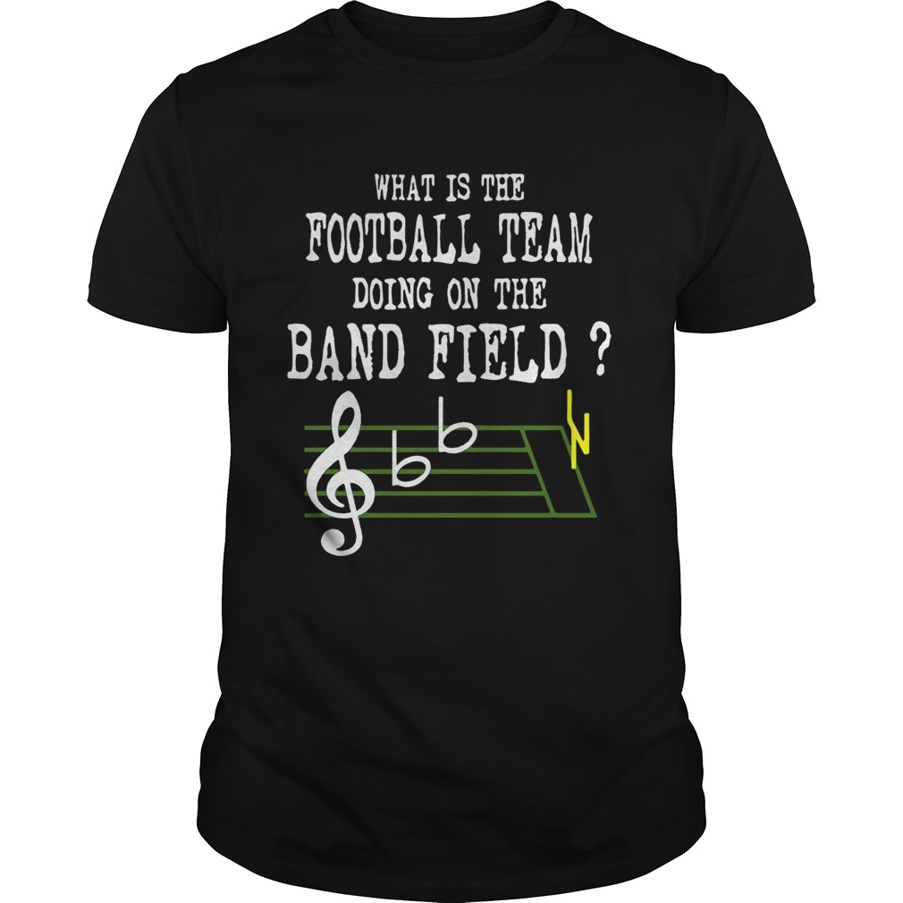 Music what is the football team doing on the band field shirt