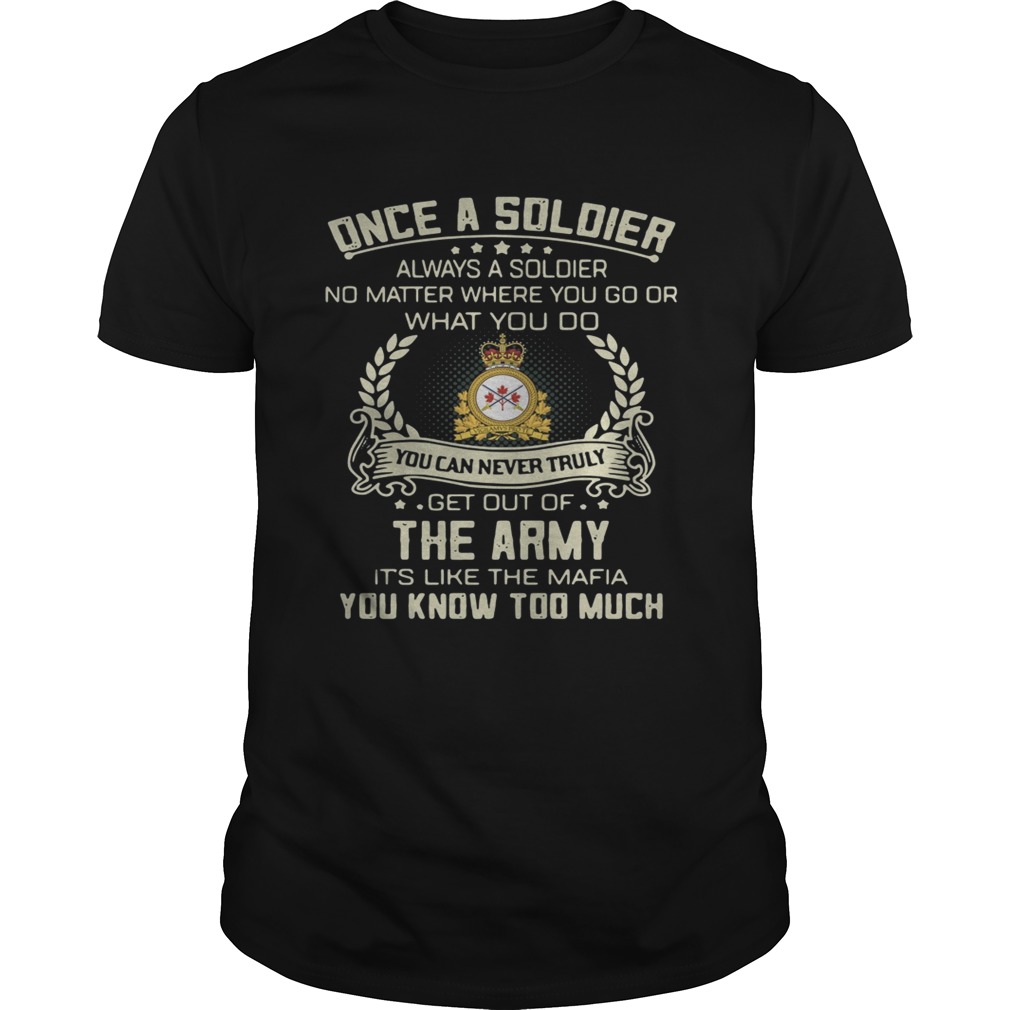 Once a soldier always a soldier no matter where you go or what you do shirt