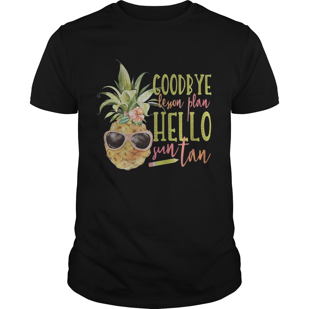 Pineapple Goodbye lesson plan hello sun tan tshirt