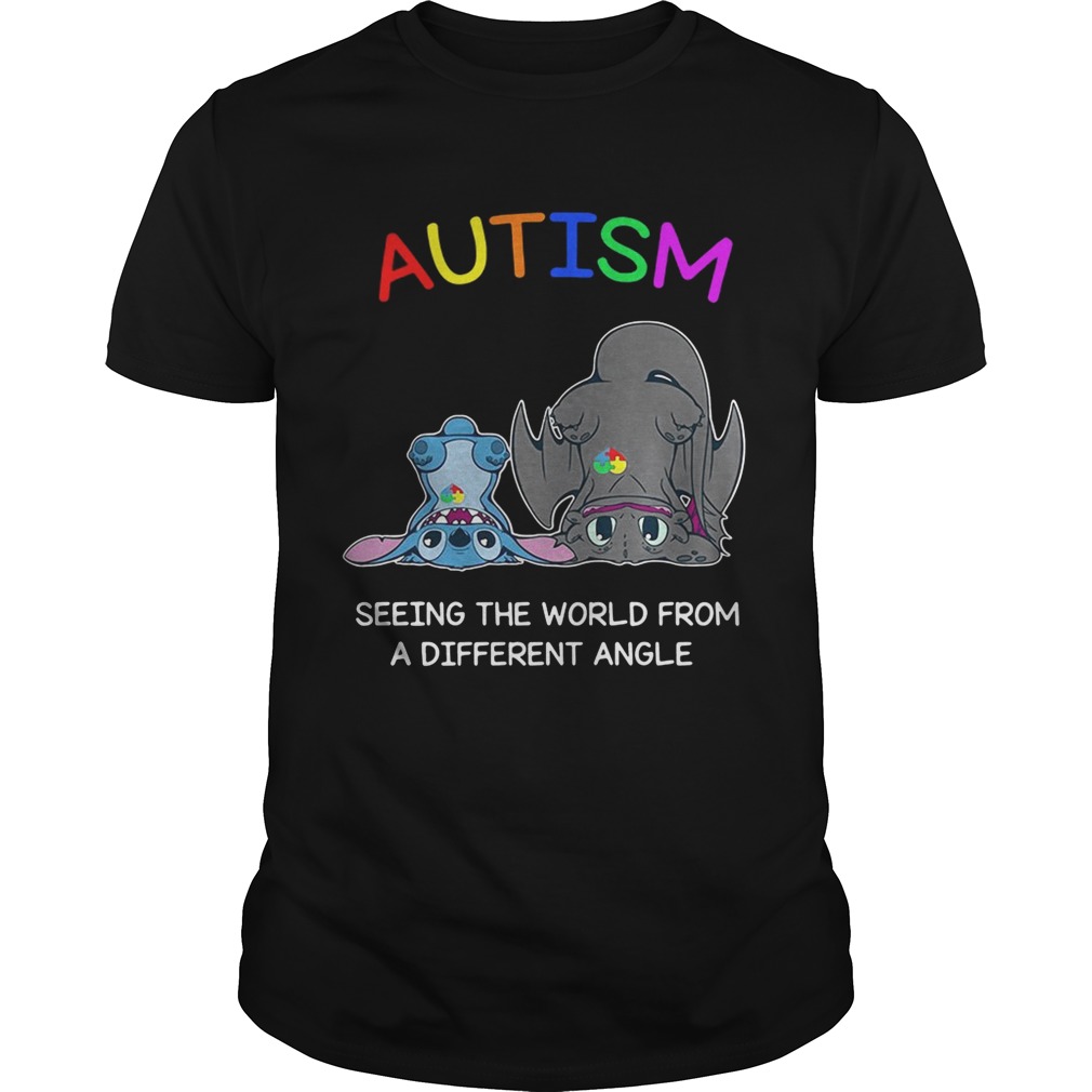 Stitch and Toothless Autism seeing the world from a different angle shirt