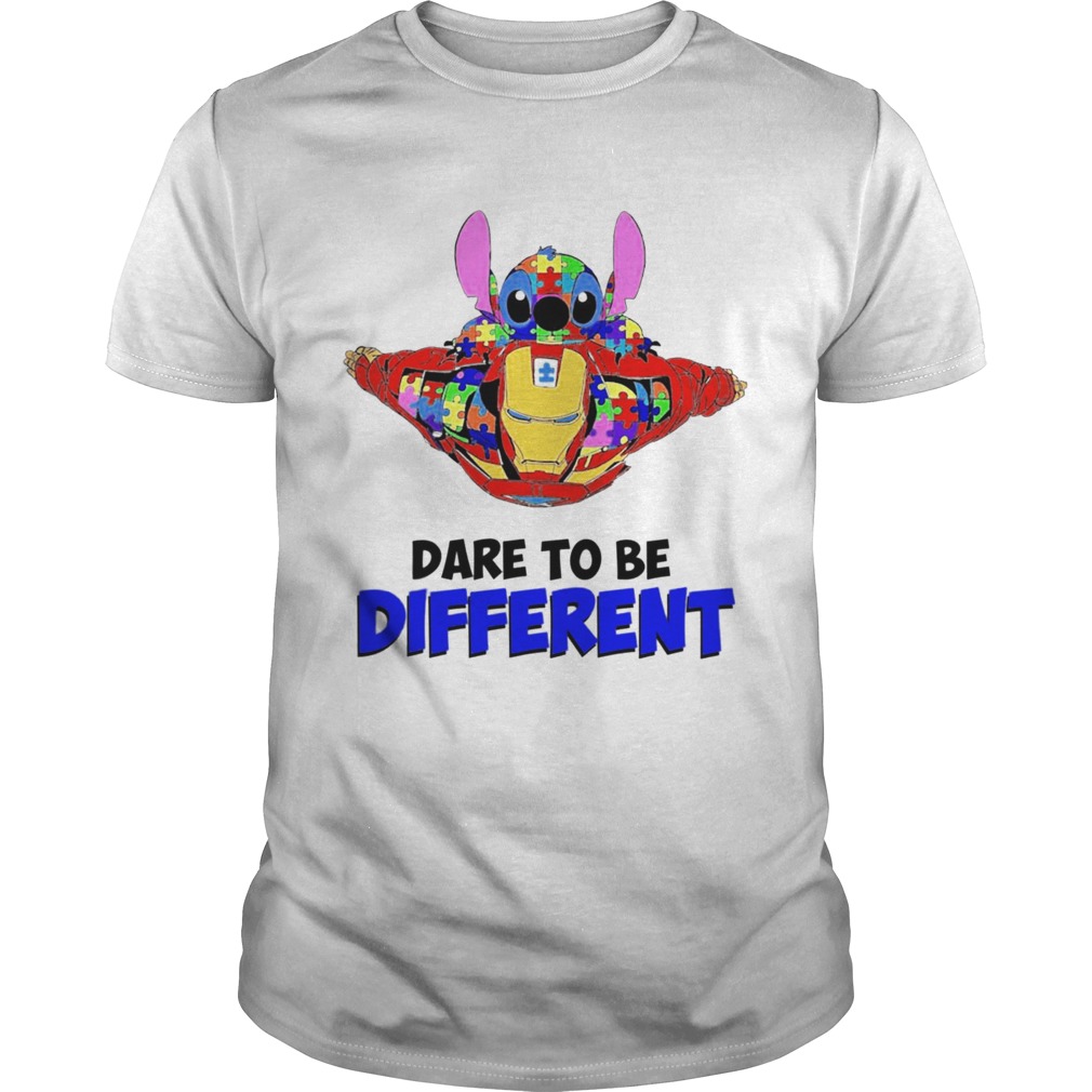 Stitch and iron dare to be different autism shirt