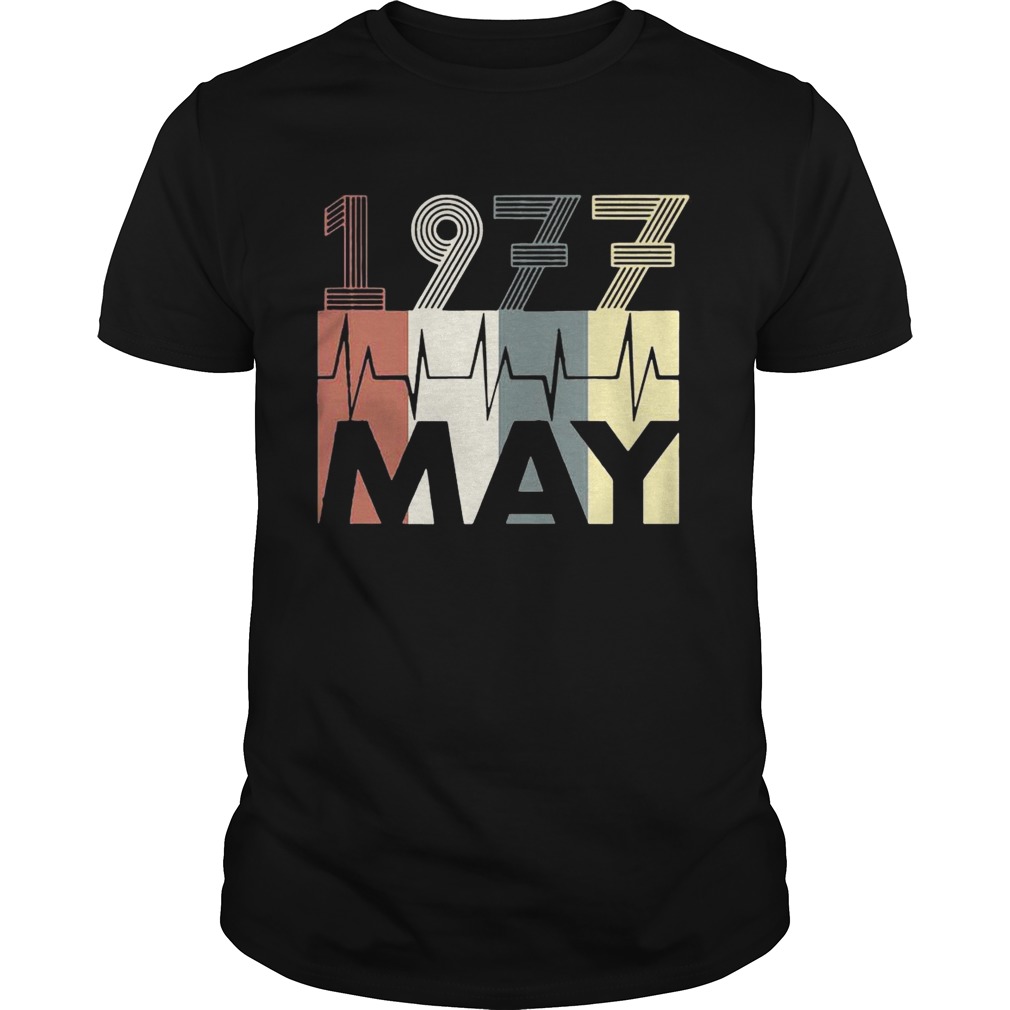 Vintage Heartbeat May 1977 Birthday Gift Men Women Tshirt