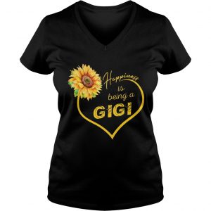 Happiness Is Being A Gigi Sunflower Ladies Vneck
