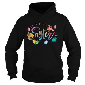 Happy Easter With Eggs Rabbits Decor Hoodie