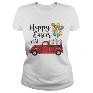 Happy Easter Yall Bunny In Truck Easter Men Women Ladies Tee