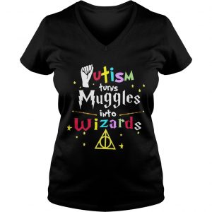 Harry Potter Autism turns muggles into Wizards Ladies Vneck