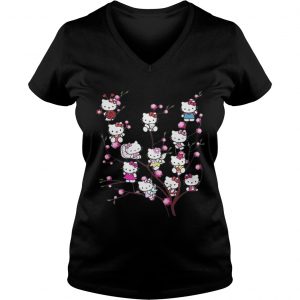 Hello Kitty pussy willows Ladies Vneck