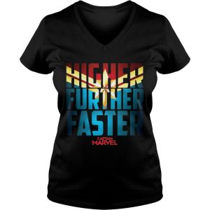 Higher Further Faster Captain Marvel Ladies Vneck