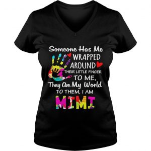 I am Mimi someone has me wrapped around their little finger to me Ladies Vneck