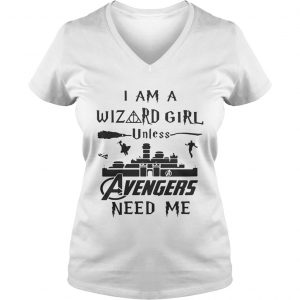 I am a wizard girl unless Avengers need me Ladies Vneck
