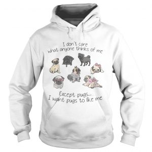 I dont care what anyone thinks of me excepts pugs I want pugs to like me Hoodie