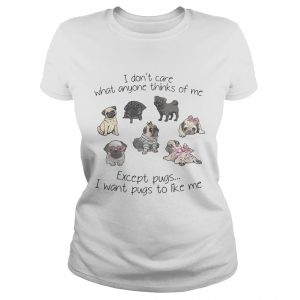 I dont care what anyone thinks of me excepts pugs I want pugs to like me Ladies Tee