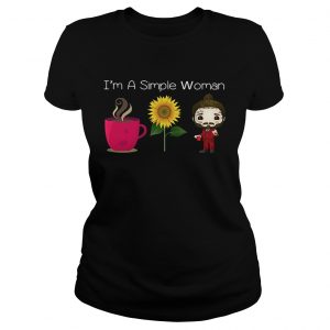 Im a simple woman I love coffee sunflower and Post Malone Ladies Tee