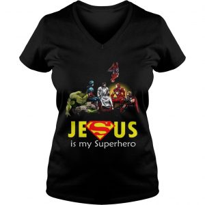 Jesus Is My Superhero Ladies Vneck