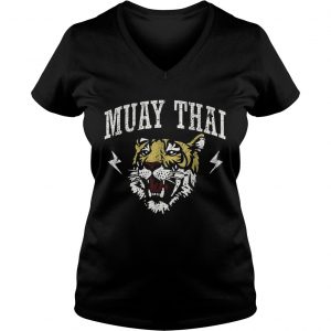 Martial Arts Muay Thai Tiger Kickboxing Ladies Vneck