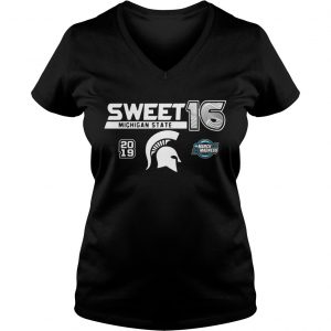 Michigan State Spartans 2019 NCAA Basketball Tournament March Madness Sweet 16 Ladies Vneck