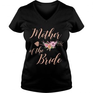 Mother of the Bride TShirtWedding Party Shirt Ladies Vneck
