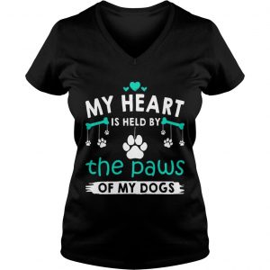 My Heart Is Held By The Paws Of My Dogs Ladies Vneck