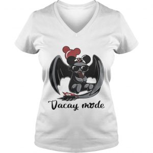 Night Fury Toothless vacay mode balloon mickey mouse Ladies Vneck