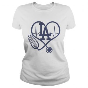 Nurse loves Los Angeles Dodgers stethoscope Ladies Tee