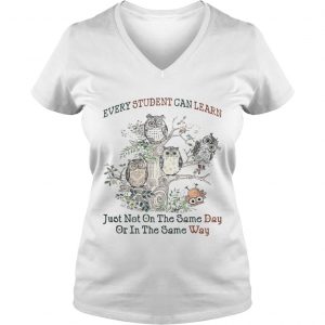 Owl every student can learn just not on the same day or in the same way Ladies Vneck