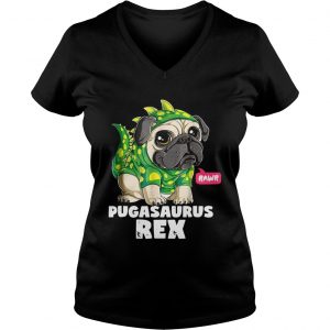 Pugasaurus Rex Ladies Vneck