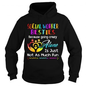 Social Worker besties because going crazy alone is just not as much fun Hoodie