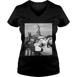 Star wars darth vader and stormtroopers take a selfie Statue of Liberty Ladies Vneck