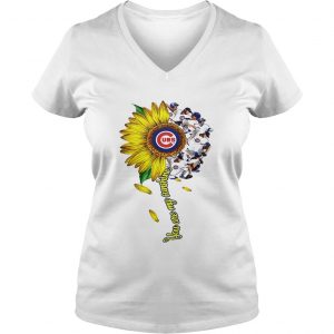 Sunflower You are my sunshine Chicago Cubs Ladies Vneck