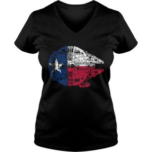 Texas Flag and The Millennium Falcon Star Wars Ladies Vneck