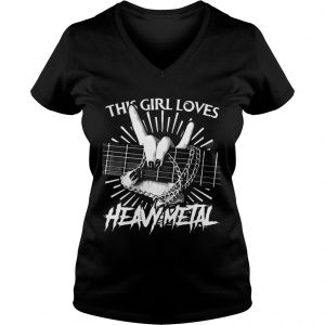 This girl loves Heavy Metal Ladies Vneck