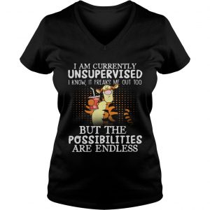 Tiger I am currently unsupervised I know it Freaks Me out too but the possibilities are endless Ladies Vneck
