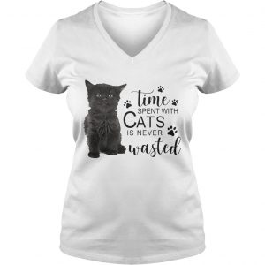 Time spent with cats is never wasted Ladies Vneck