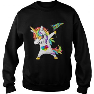 Unicorn dabbing Autism Flag Sweatshirt