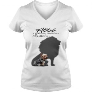 Yorkshire Terrier with Lion attitude is a little thing that makes a big difference Ladies Vneck