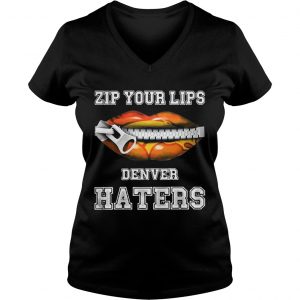 Zip your lips Denver haters Denver Broncos Ladies Vneck