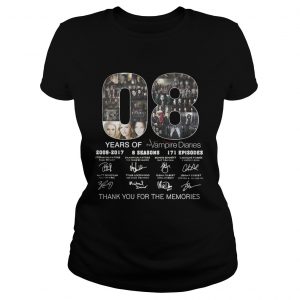 08 years of the Vampire Diaries thank you for the memories Ladies Tee