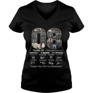 08 years of the Vampire Diaries thank you for the memories Ladies Vneck