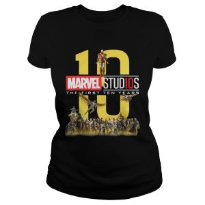 10 Marvel studios the first ten Years Ladies Tee