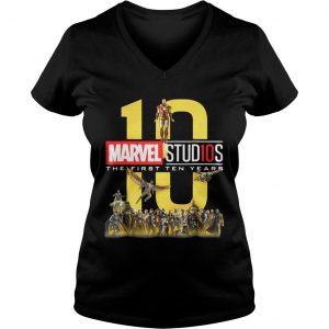10 Marvel studios the first ten Years Ladies Vneck