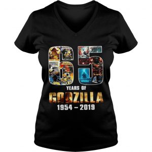 65th Years of Godzilla 19542019 For Memories Ladies Vneck