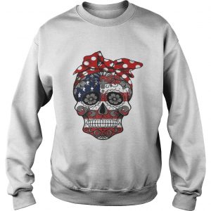 American lag sugar skull with flowers Sweatshirt