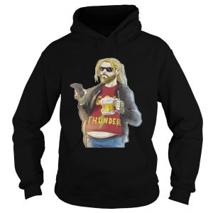 Avengers Endgame fat Thor drinking beer playing game Hoodie