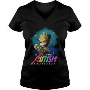 Avengers Groot Fight for Autism awareness Ladies Vneck