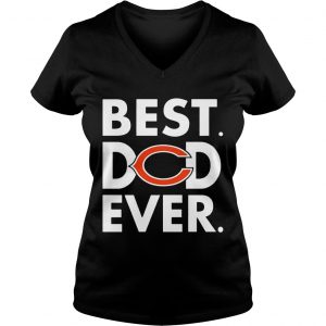 Best Dad Ever Chicago Bears Fathers Day Ladies Vneck