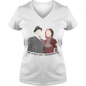Bonnie and Clyde couple the world will remember us Ladies Vneck
