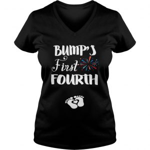 Bumps first fourth pregnant lady Ladies Vneck