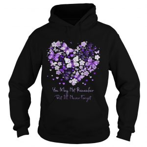 Butterfly cancer ribbon You may not remember but Ill never forget Hoodie