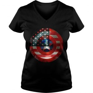 Captain America Shield Ladies Vneck